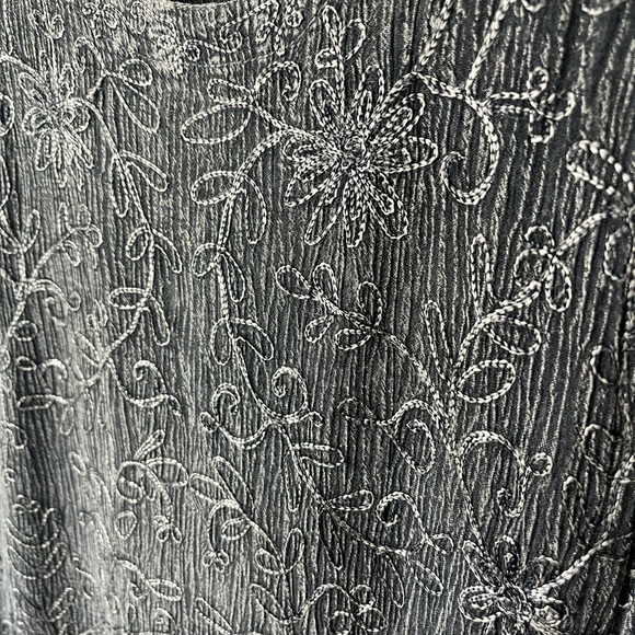 24 Karat Acid Wash Crinkle Gray Sleeveless Vintage 100% Rayin Dress Women’s XL - Picture 4 of 8